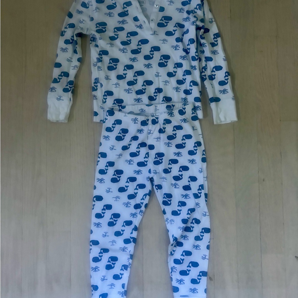 Roberta Roller Rabbit White Pajamas with Blue whales unisex